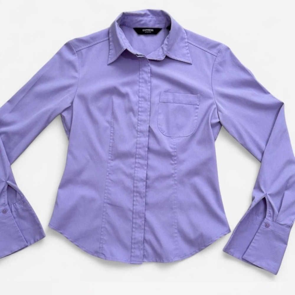 Express Light Purple Stretch Shirt